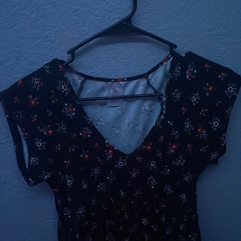 No Boundaires branded floral black dress
